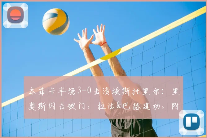 本菲卡半场3-0击溃埃斯托里尔：里奥斯闪击破门，拉法&巴赫建功，附2026赛季阵容解析